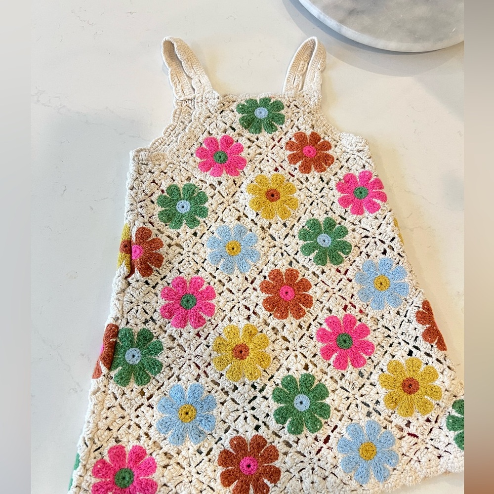 Zara Girls Crochet Floral Dress